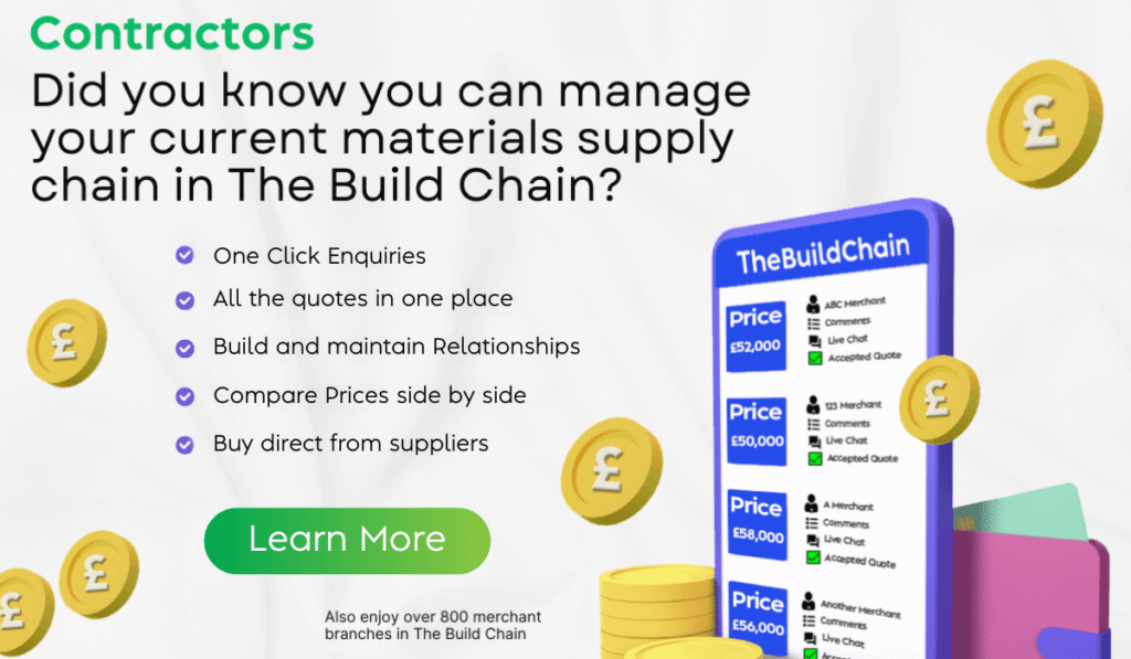 Sub contractors - buyers - have all your building materials simply chain in one place to easily manage